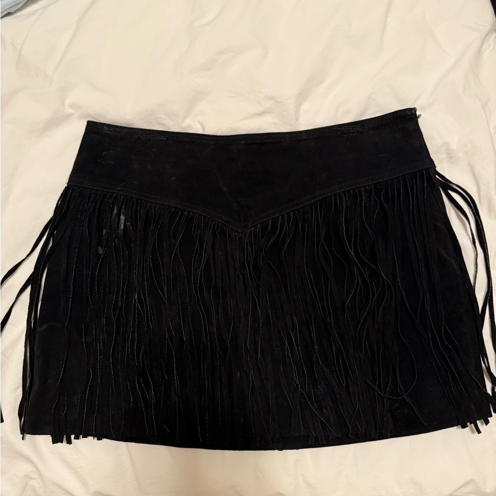 Black Fringe Skirt